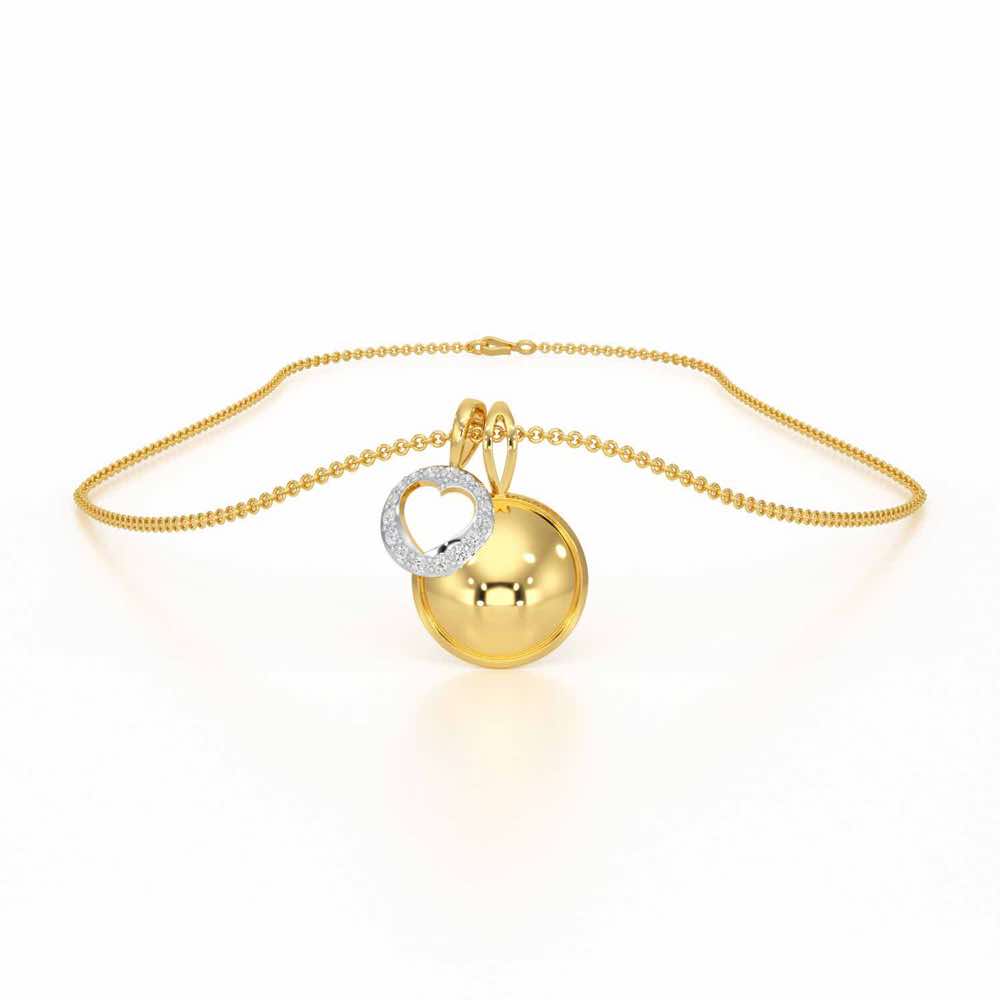 Etched Silver Pendant - Yellow Gold - Image 3