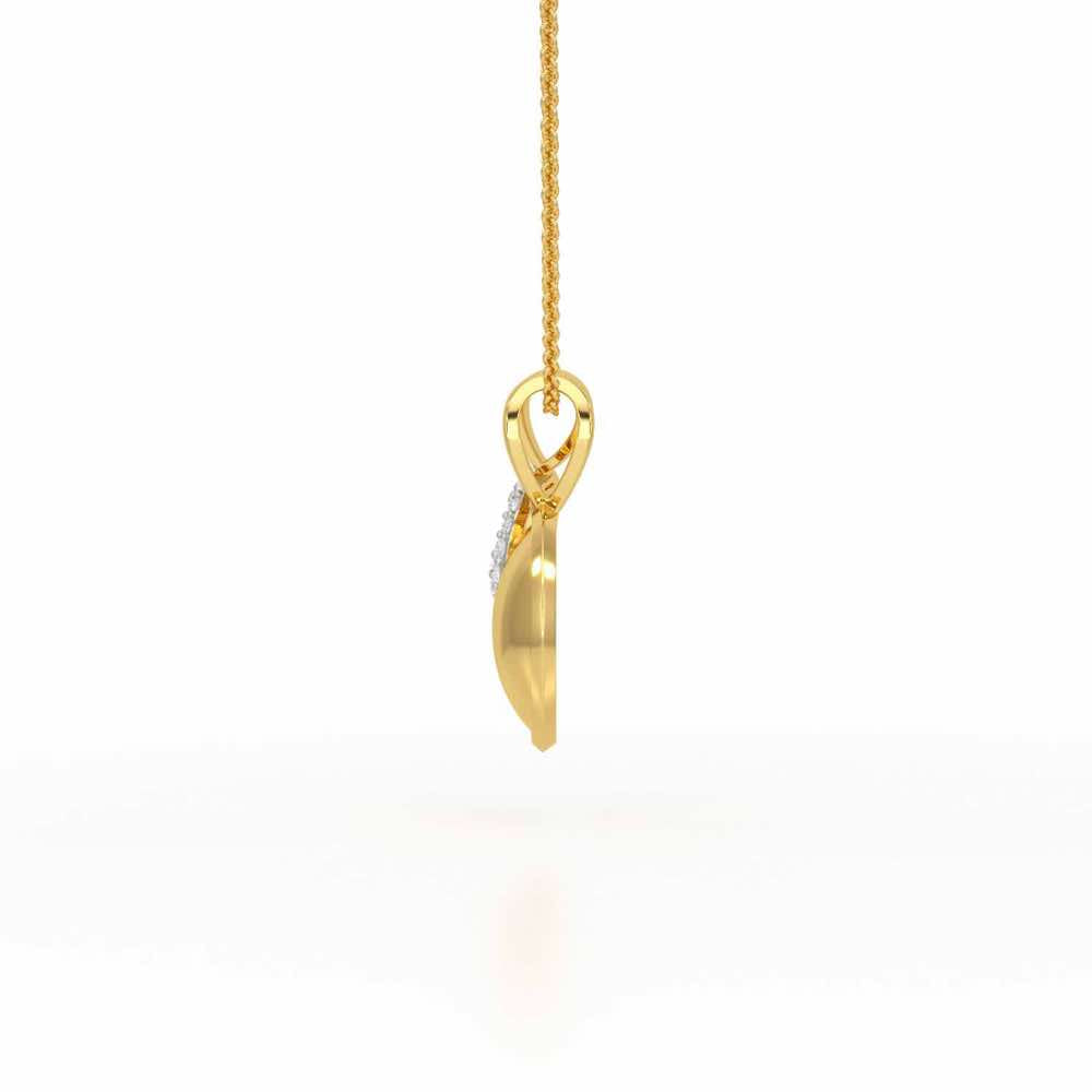 Etched Silver Pendant - Yellow Gold - Image 4