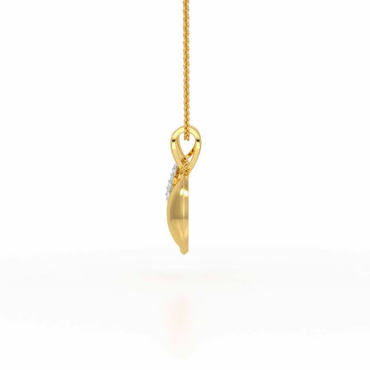 Etched Silver Pendant - Yellow Gold - Image 4