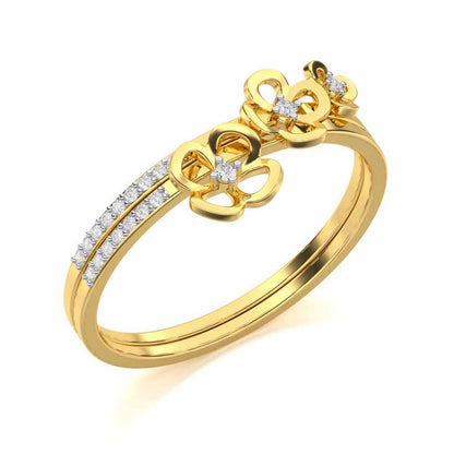 Eternal Elegance Silver Ring - Yellow Gold - Image 1