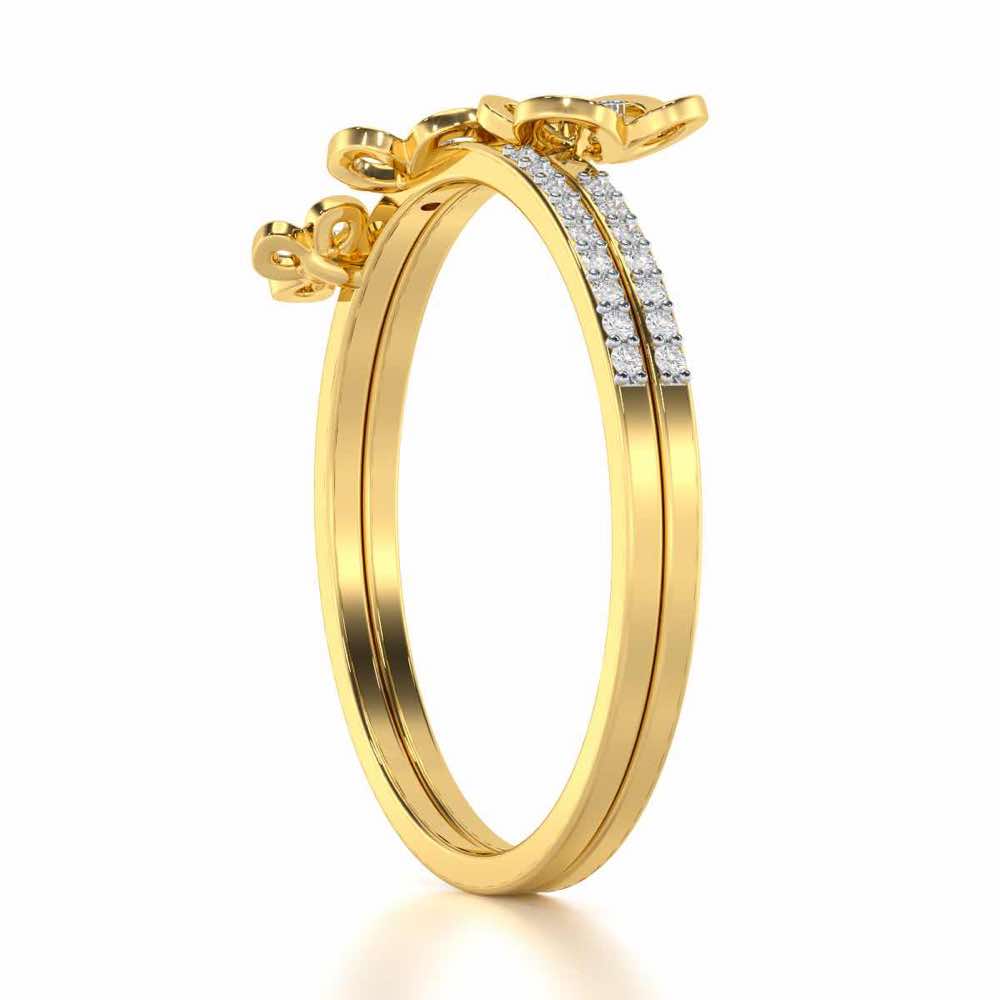 Eternal Elegance Silver Ring - Yellow Gold - Image 3