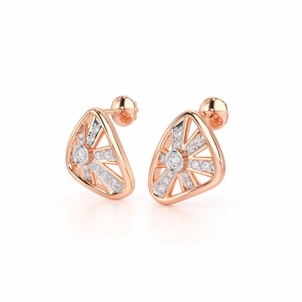 Eternal Glow Silver Earrings - Rose Gold - Image 3