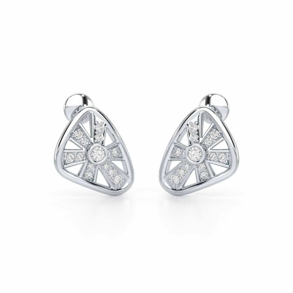 Eternal Glow Silver Earrings - White Gold - Image 1