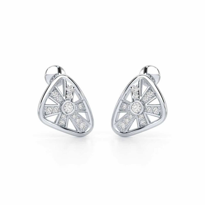 Eternal Glow Silver Earrings - White Gold - Image 1
