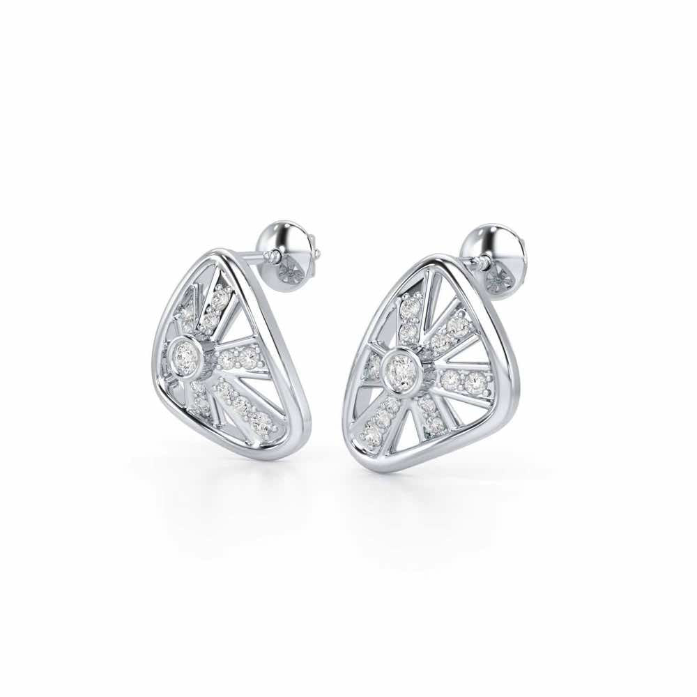 Eternal Glow Silver Earrings - White Gold - Image 3