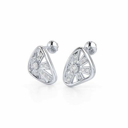 Eternal Glow Silver Earrings - White Gold - Image 3