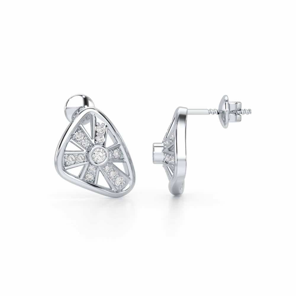 Eternal Glow Silver Earrings - White Gold - Image 4