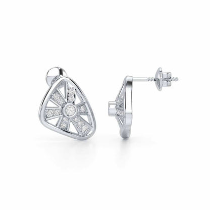 Eternal Glow Silver Earrings - White Gold - Image 4