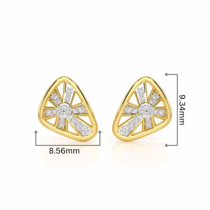 Eternal Glow Silver Earrings - Yellow Gold - Image 2
