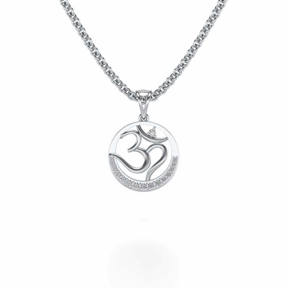 Eternal God Silver Pendant - White Gold - Image 1