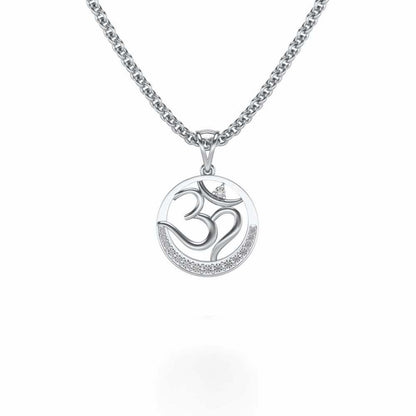 Eternal God Silver Pendant - White Gold - Image 1