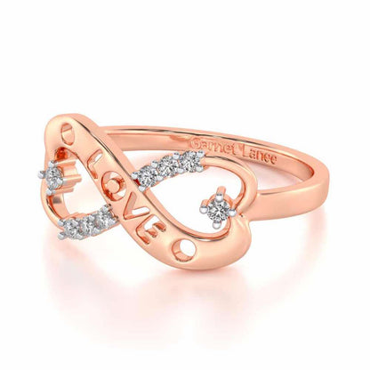 Eternity Love Silver Ring - Rose Gold - Image 2