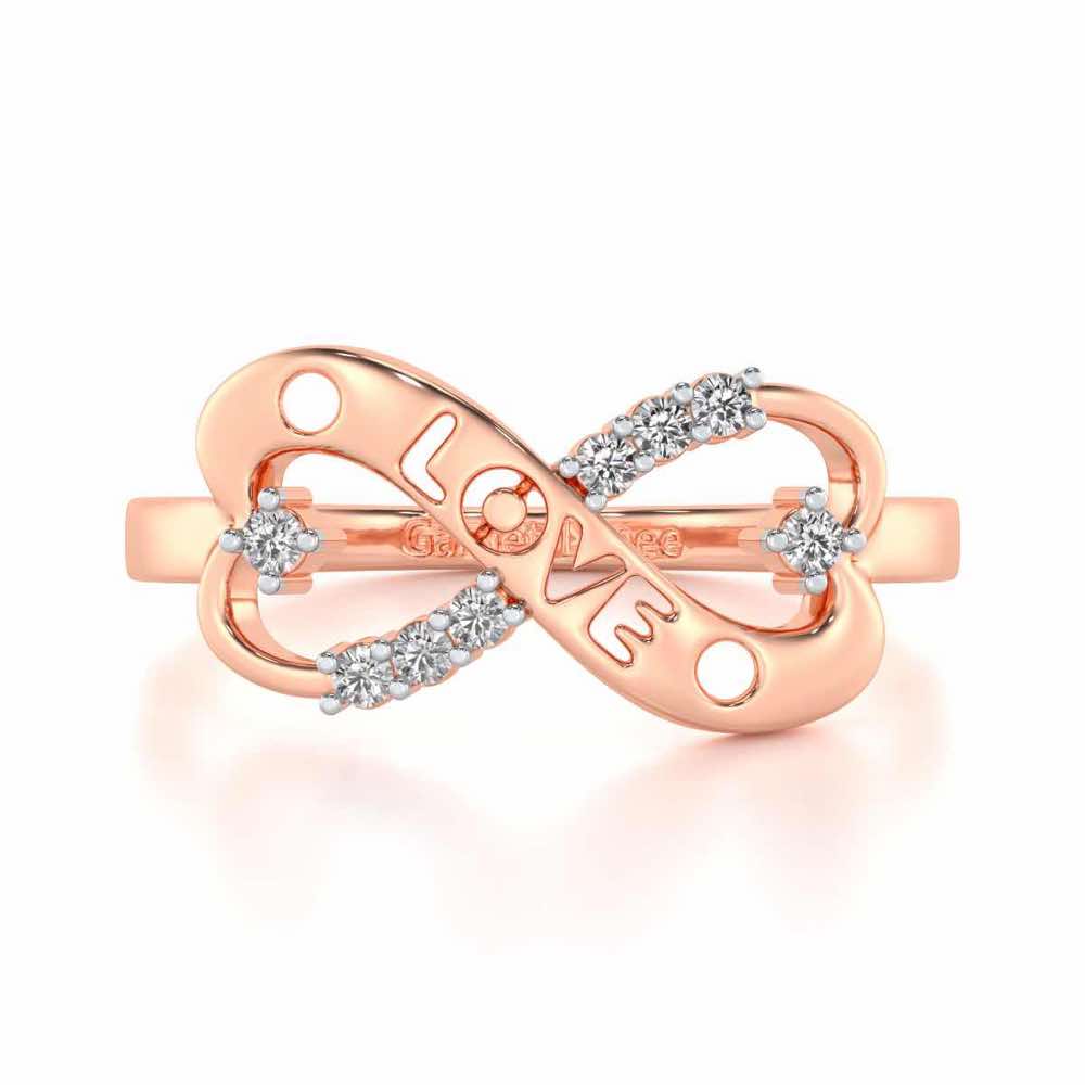 Eternity Love Silver Ring - Rose Gold - Image 4