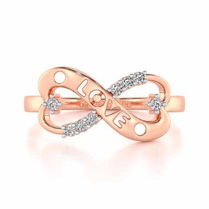 Eternity Love Silver Ring - Rose Gold - Image 4