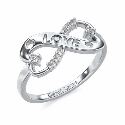 Eternity Love Silver Ring - White Gold - Image 1