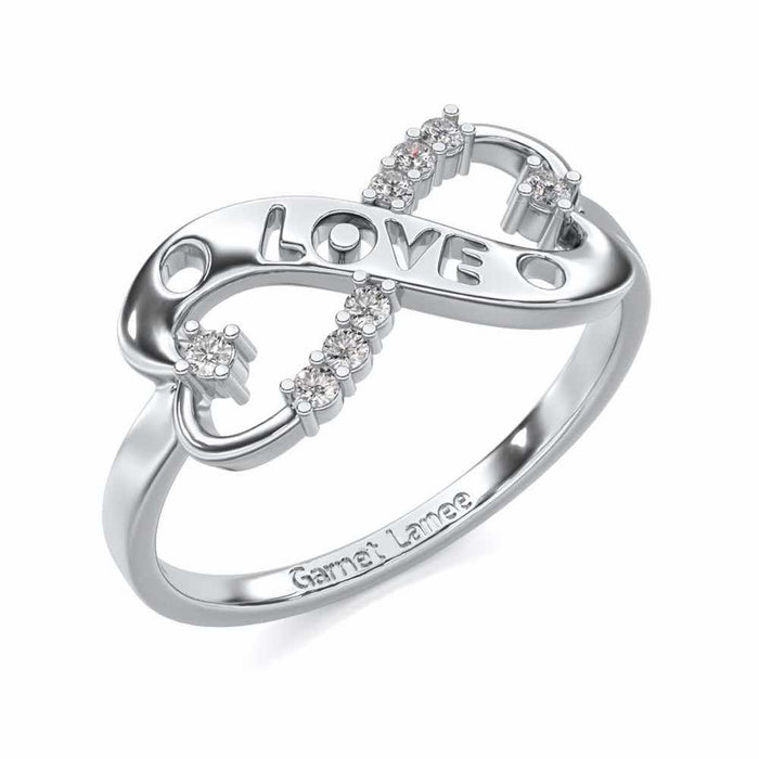 Eternity Love Silver Ring - White Gold - Image 1