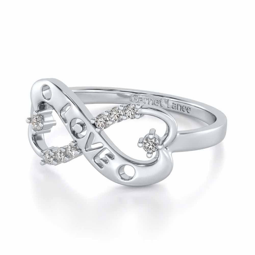 Eternity Love Silver Ring - White Gold - Image 2
