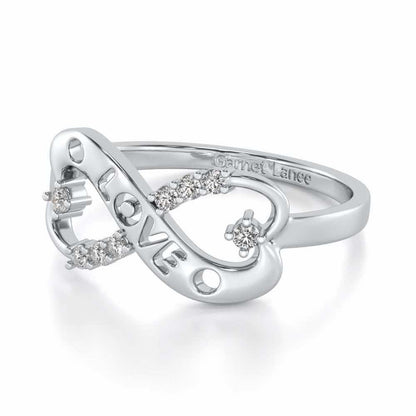 Eternity Love Silver Ring - White Gold - Image 2