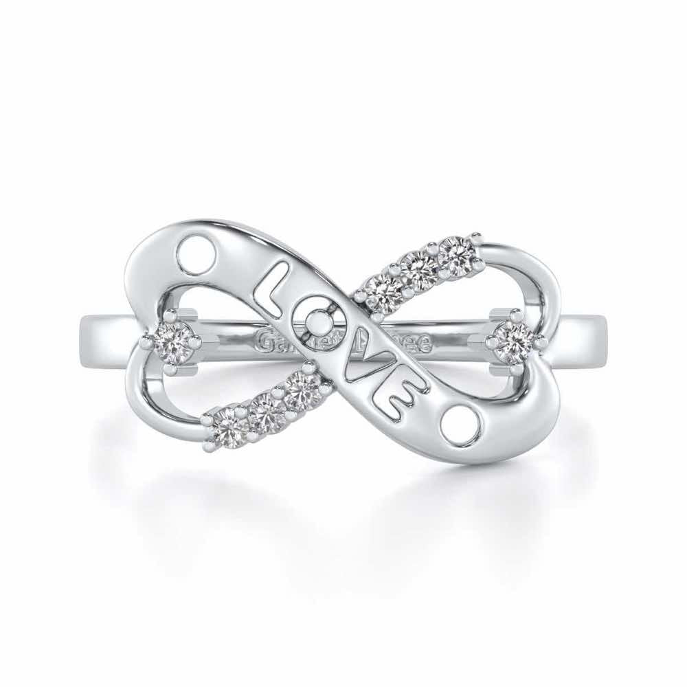 Eternity Love Silver Ring - White Gold - Image 4