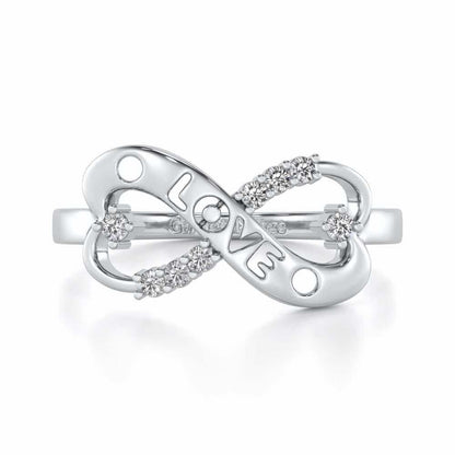 Eternity Love Silver Ring - White Gold - Image 4