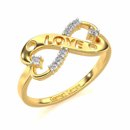 Eternity Love Silver Ring - Yellow Gold - Image 1