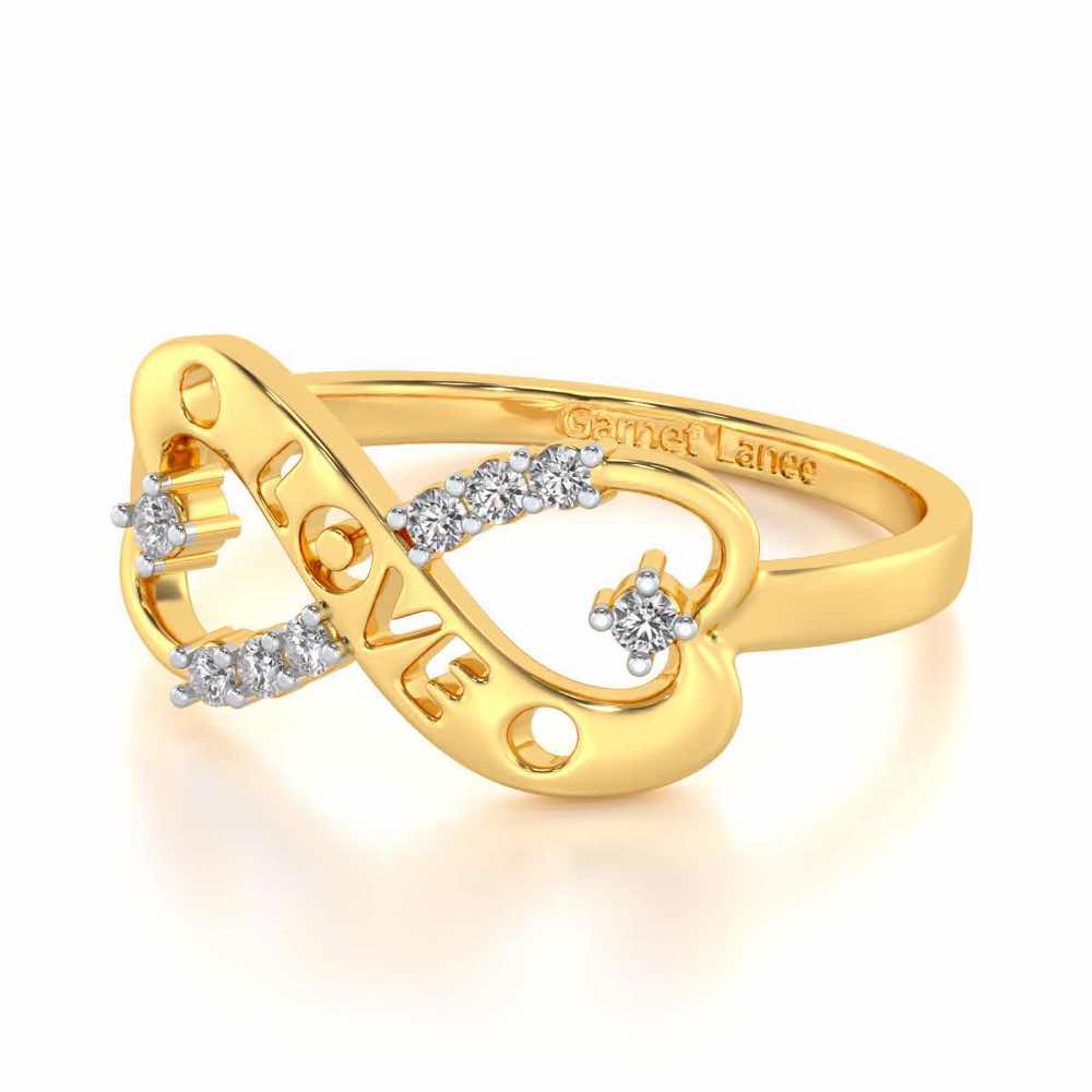 Eternity Love Silver Ring - Yellow Gold - Image 2