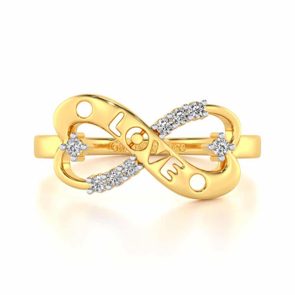 Eternity Love Silver Ring - Yellow Gold - Image 4