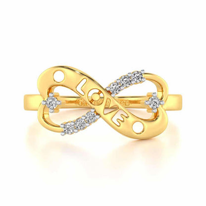 Eternity Love Silver Ring - Yellow Gold - Image 4