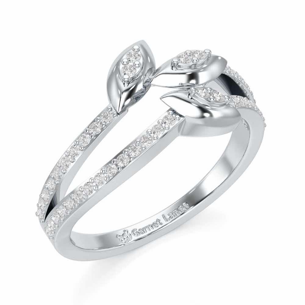 Ethereal Ember Silver Ring - White Gold - Image 1