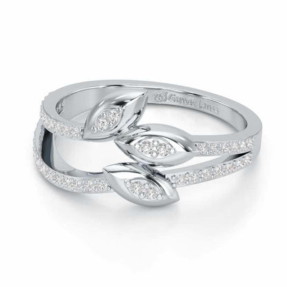 Ethereal Ember Silver Ring - White Gold - Image 2