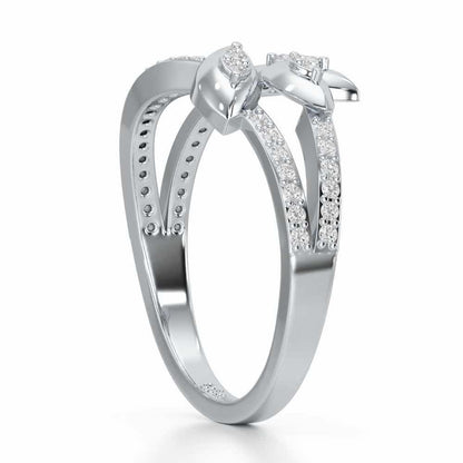 Ethereal Ember Silver Ring - White Gold - Image 3