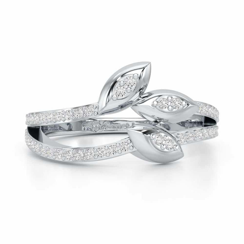 Ethereal Ember Silver Ring - White Gold - Image 4