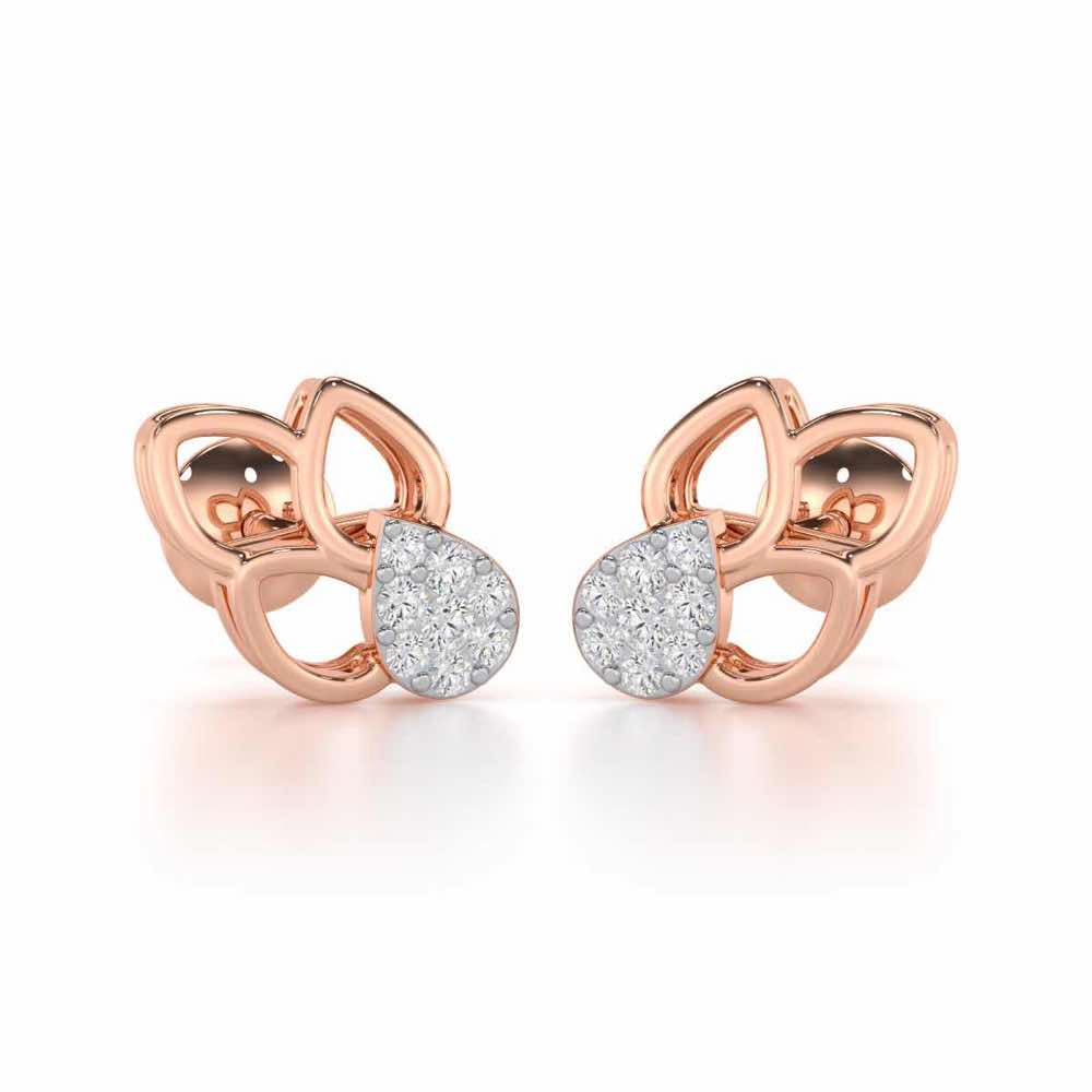 Ethereal Emotions Silver Stud Earrings - Rose Gold - Image 1