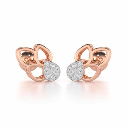 Ethereal Emotions Silver Stud Earrings - Rose Gold - Image 1