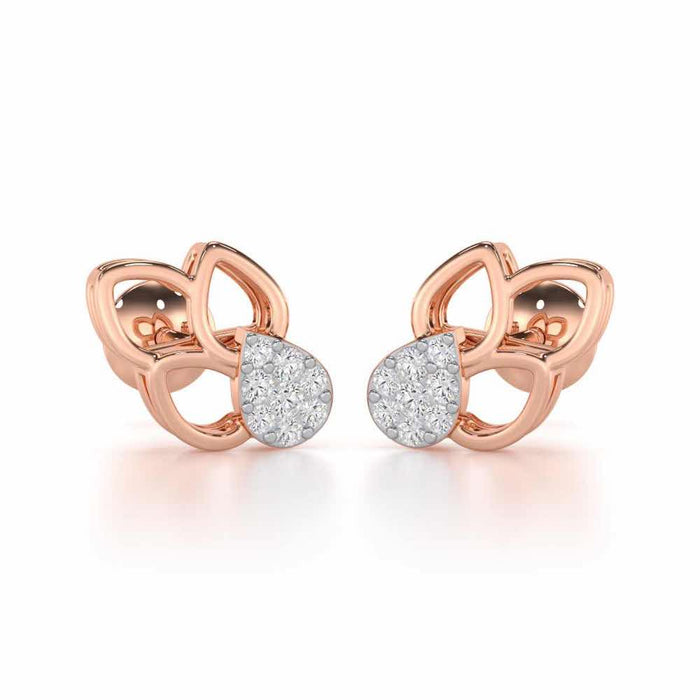 Ethereal Emotions Silver Stud Earrings - Rose Gold - Image 1