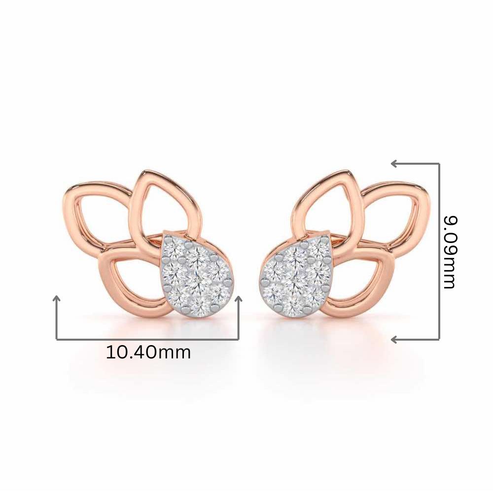 Ethereal Emotions Silver Stud Earrings - Rose Gold - Image 2