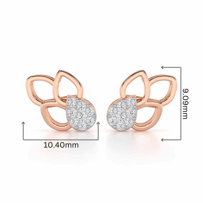 Ethereal Emotions Silver Stud Earrings - Rose Gold - Image 2