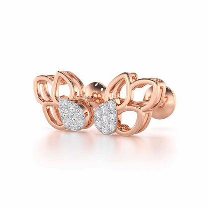 Ethereal Emotions Silver Stud Earrings - Rose Gold - Image 3