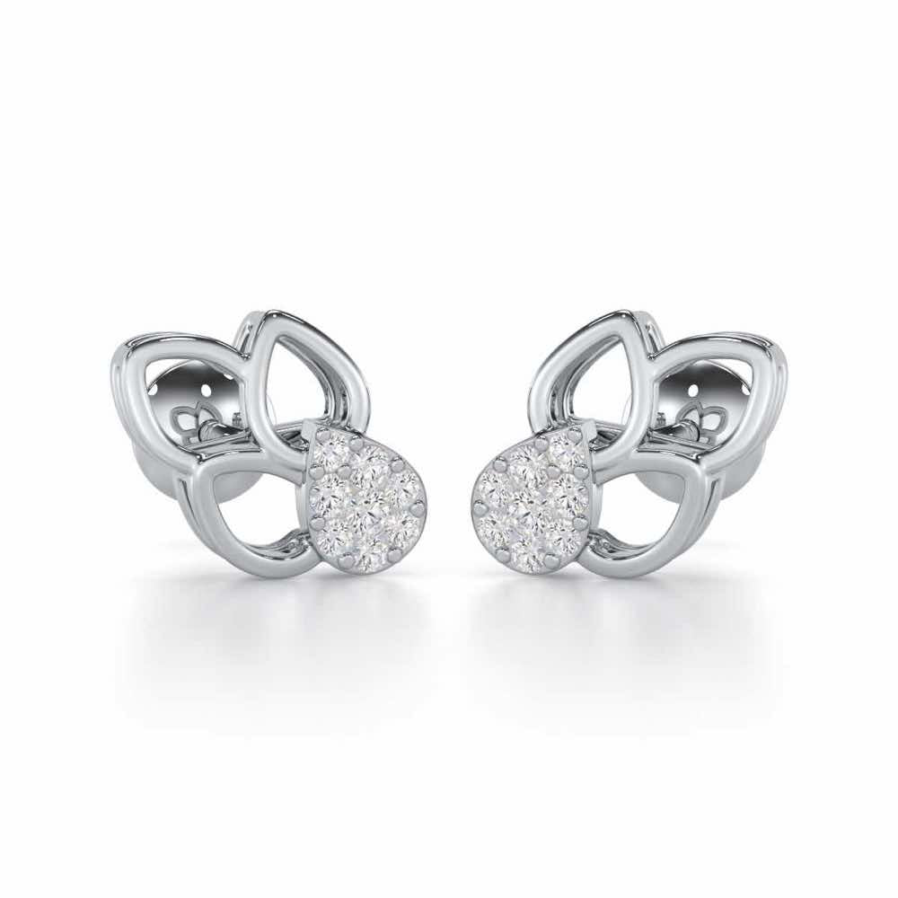 Ethereal Emotions Silver Stud Earrings - White Gold - Image 1