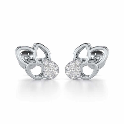 Ethereal Emotions Silver Stud Earrings - White Gold - Image 1