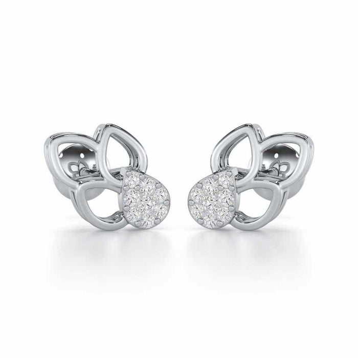 Ethereal Emotions Silver Stud Earrings - White Gold - Image 1