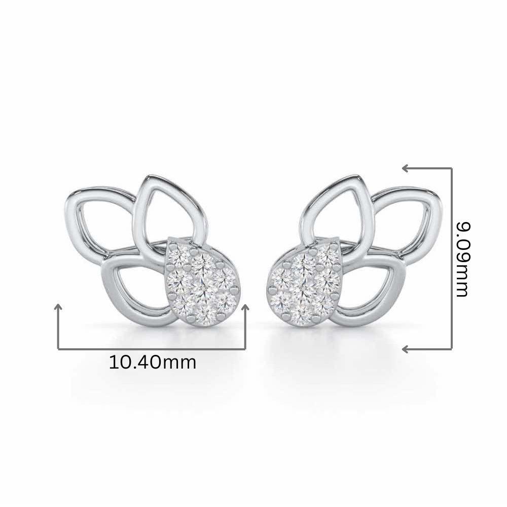 Ethereal Emotions Silver Stud Earrings - White Gold - Image 2