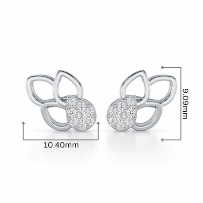 Ethereal Emotions Silver Stud Earrings - White Gold - Image 2
