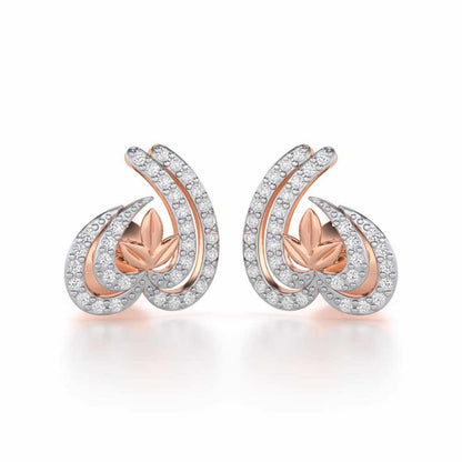 Ethereal Enigma Silver Stud Earrings - Rose Gold - Image 1