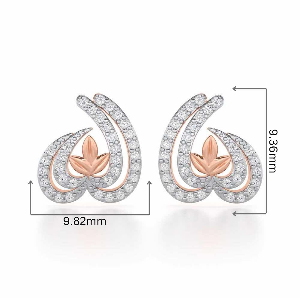 Ethereal Enigma Silver Stud Earrings - Rose Gold - Image 2