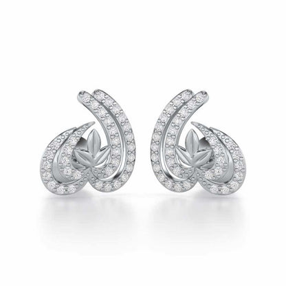 Ethereal Enigma Silver Stud Earrings - White Gold - Image 1