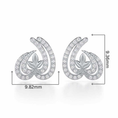 Ethereal Enigma Silver Stud Earrings - White Gold - Image 2