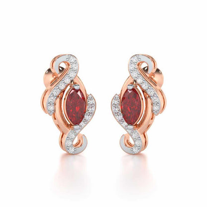 Ethereal Epiphany Garnet Silver Earrings - Rose Gold - Image 2