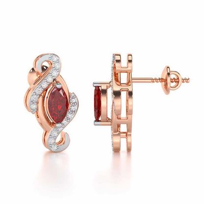 Ethereal Epiphany Garnet Silver Earrings - Rose Gold - Image 4