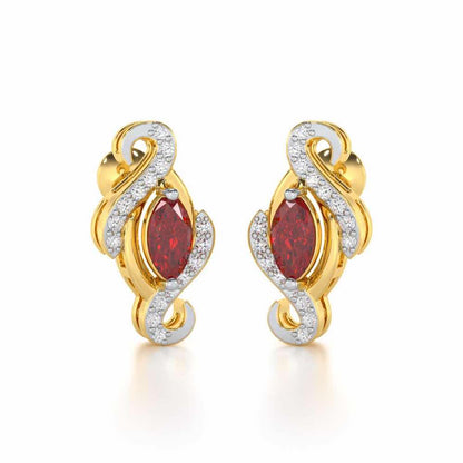 Ethereal Epiphany Garnet Silver Earrings - Yellow Gold - Image 2